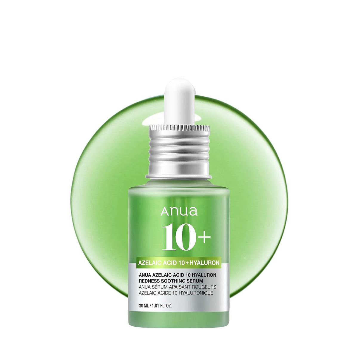 Anua Azelaic Acid 10 Hyaluron Redness Soothing Serum, 1.01 fl oz Facial Serum for Blemish-Prone & Oily-Prone Skin, Lightweight & Hydrating Blemish Care, Hyaluronic Acid, Korean Skincare