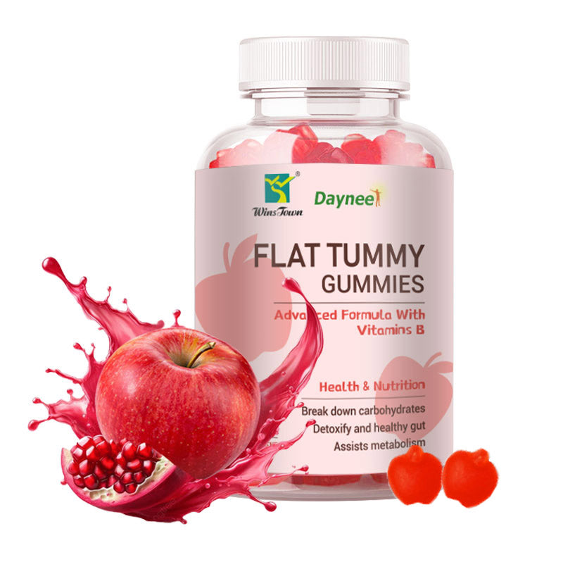 Flat Tummy Apple Cider Vinegar Gummies, 60 Count – ACV Gummies, Detox, Support Gut Health – Vegan-Friendly, Non-GMO - Beet and Pomegranate Superfood Powders, Vitamins B6, B9 & B12