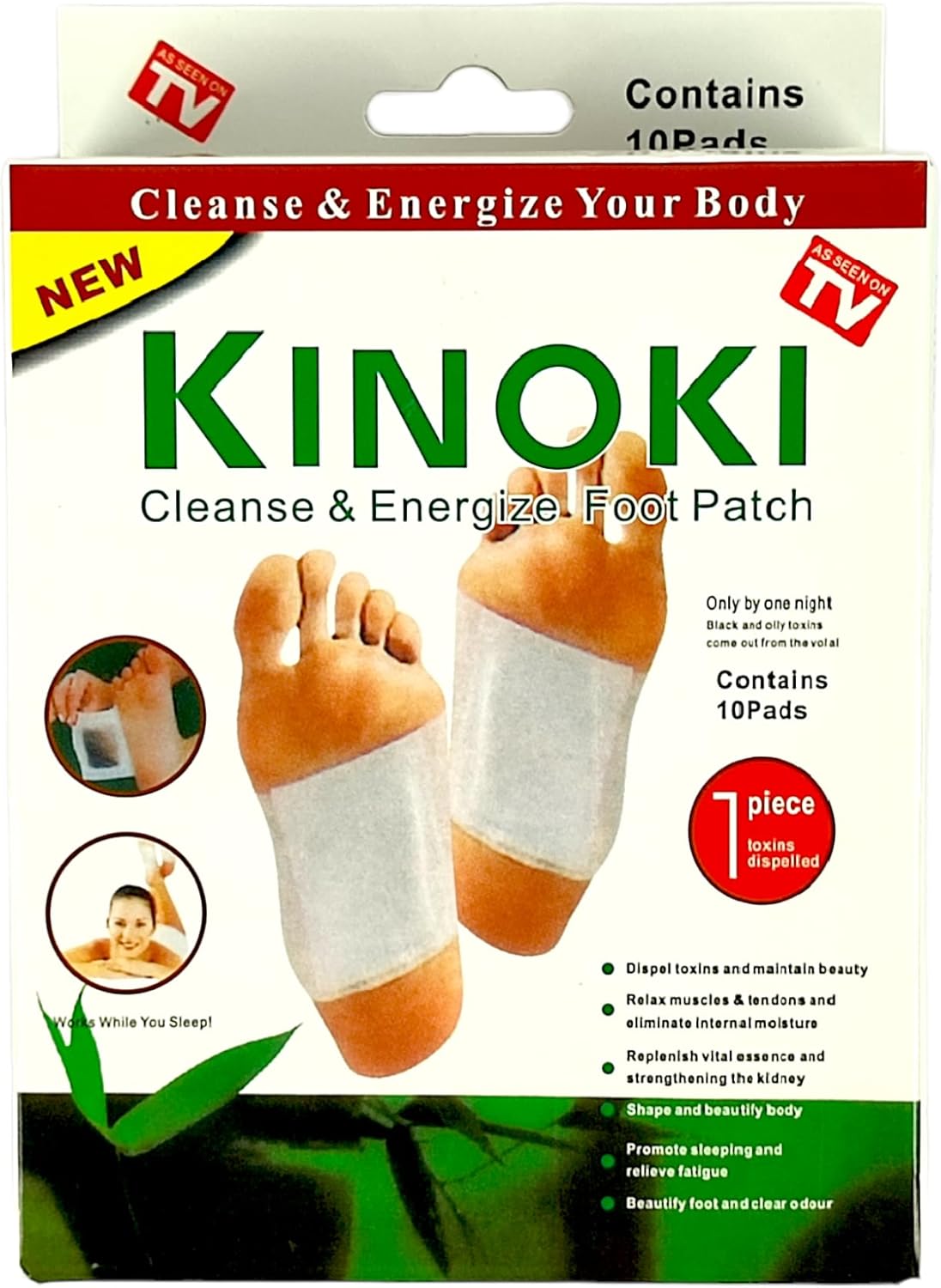 Kinoki Foot Pads for Your Health Care – 10 Premium Natural Foot Patches – Adhesive Foot Pads for Foot Pain Relief – Eliminator Unpleasant Odors of Feet – Stick on Foot Pads